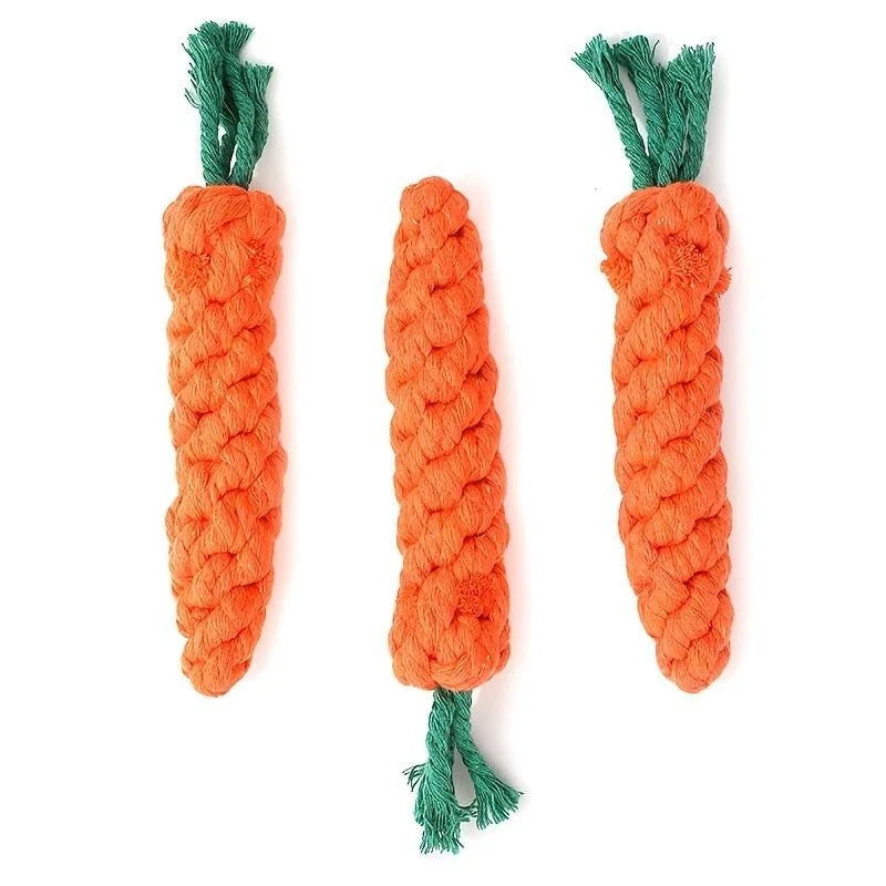 Carrot Shape Knot Dog Cat Toy Cotton Rope Chew Toy