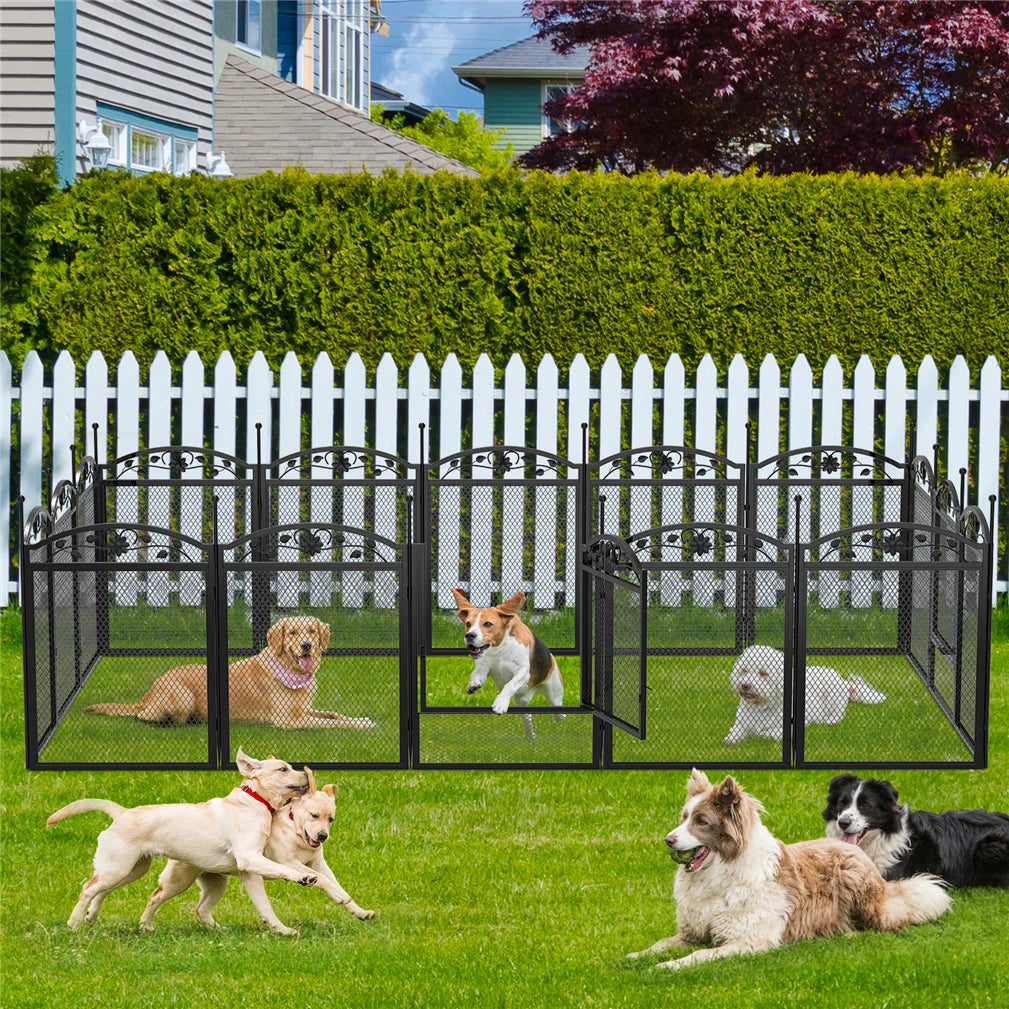 BINGOPA Foldable Heavy Duty Dog Playpen With Gate And Mat
