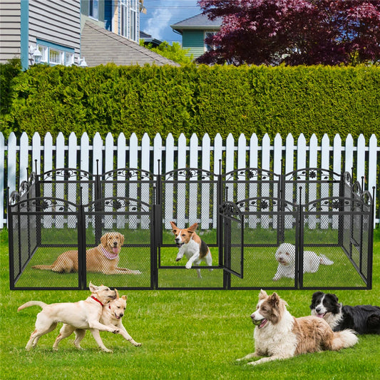 BINGOPA Foldable Heavy Duty Dog Playpen With Gate And Mat