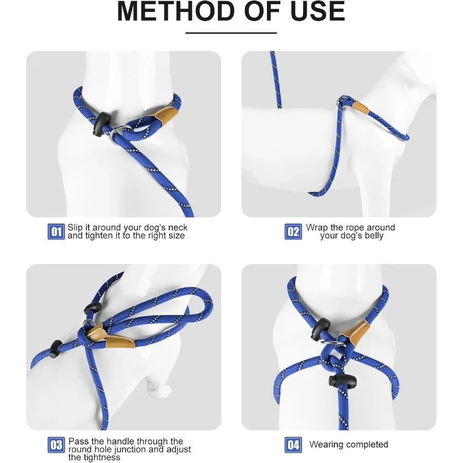 3 In 1 Adjustable No Pull Harness Reflective Leash Collar