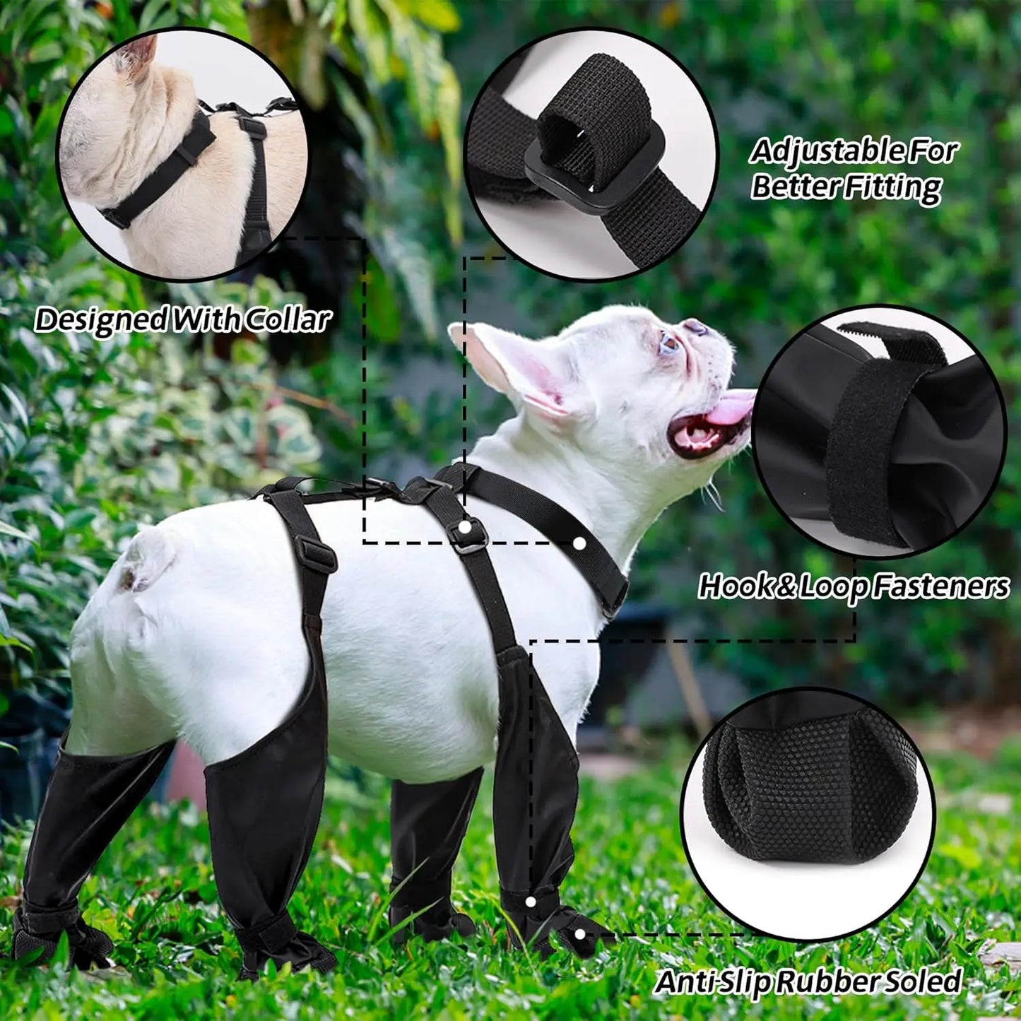 NONECN Dog Full Leg Waterproof Boots Non Slip Rain Shoes