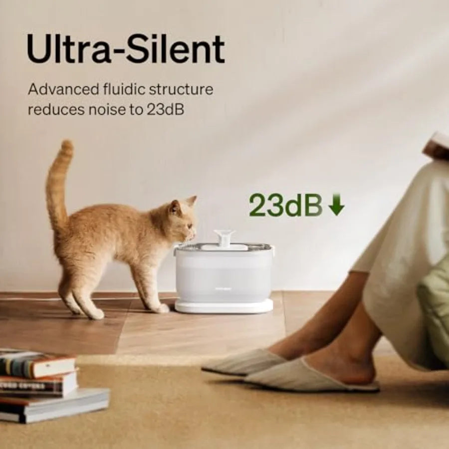 Cat Water Fountain Wireless Pump Ultra Quiet Dispenser