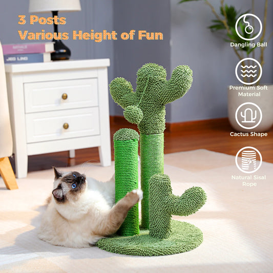 PAWZ Road Cactus Cat Scratcher Scratching Post Interactive Ball